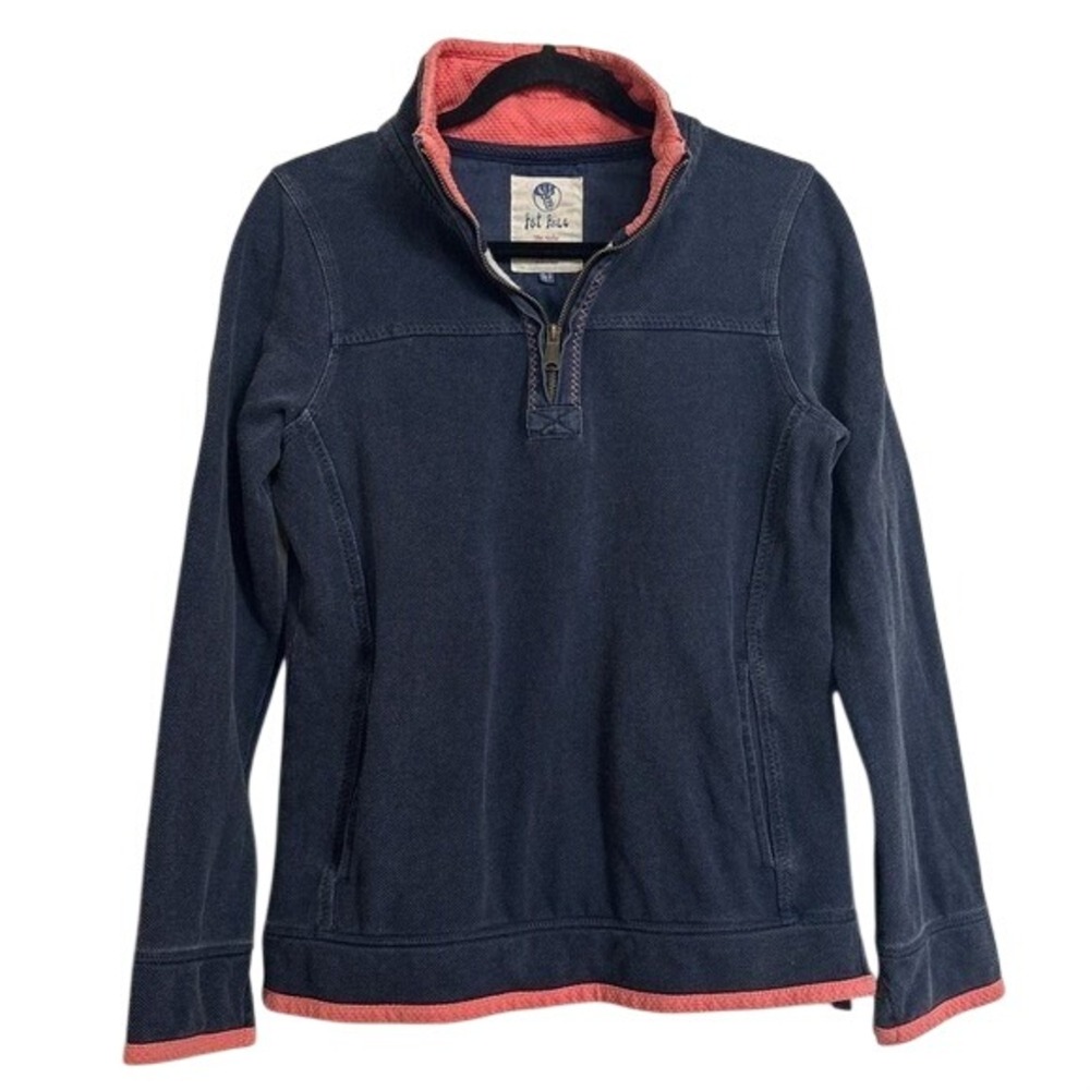 FatFace United Kingdom The Airlie Quarter Zip Sweater Navy Coral US 6